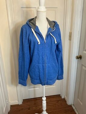 Urban Pipeline Blue Zip Hoodie Womens Large Drawstring Casual Sweatshirt